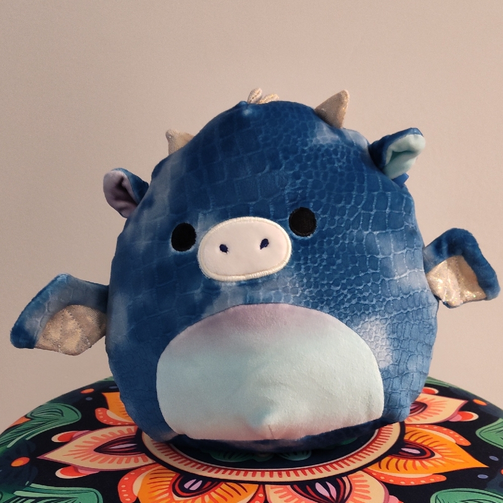 Squishmallows Blue and Silver Dragon Plush